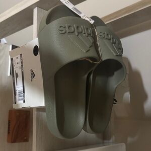 Adidas Adilette Aqua Khaki Green Slides size 8